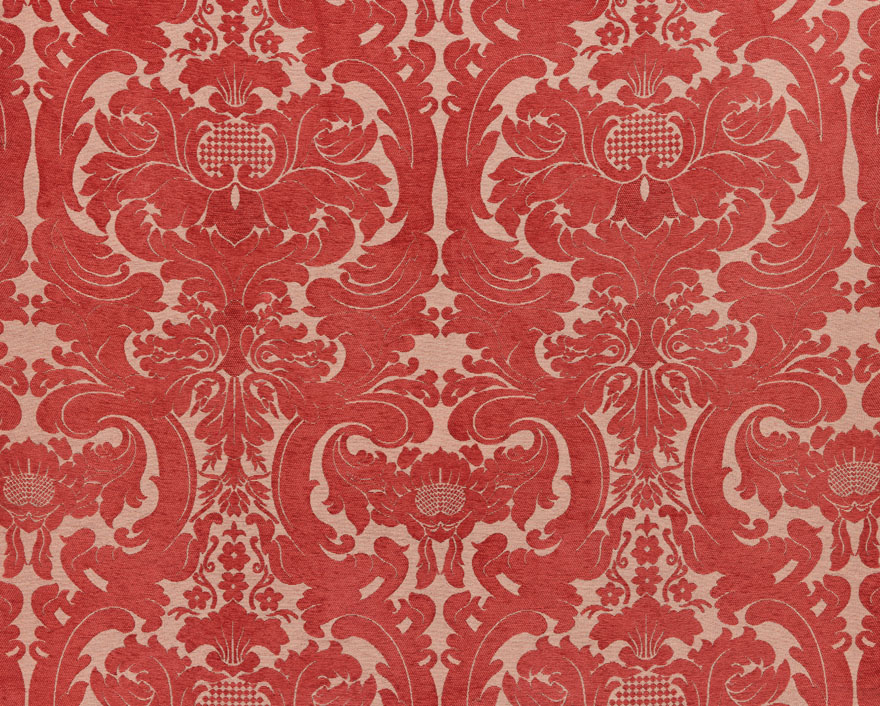 Large french damask chenille  - Laize: 134 cm / 52,75 inch