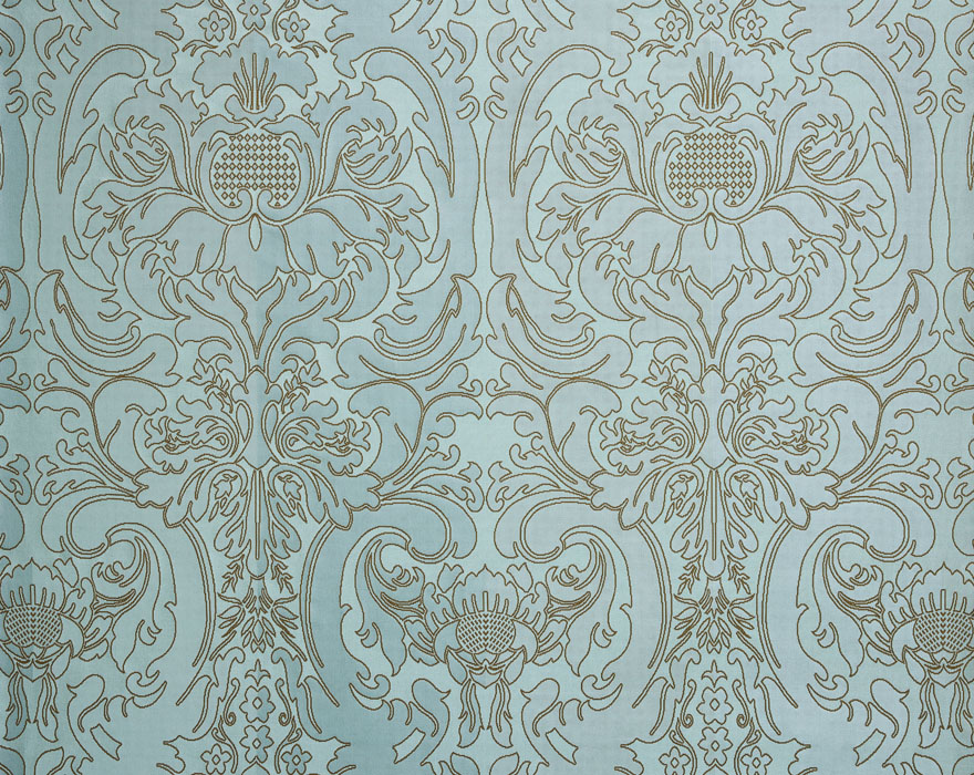 Embroidered french damask  - Laize: 134 cm / 52,75 inch
