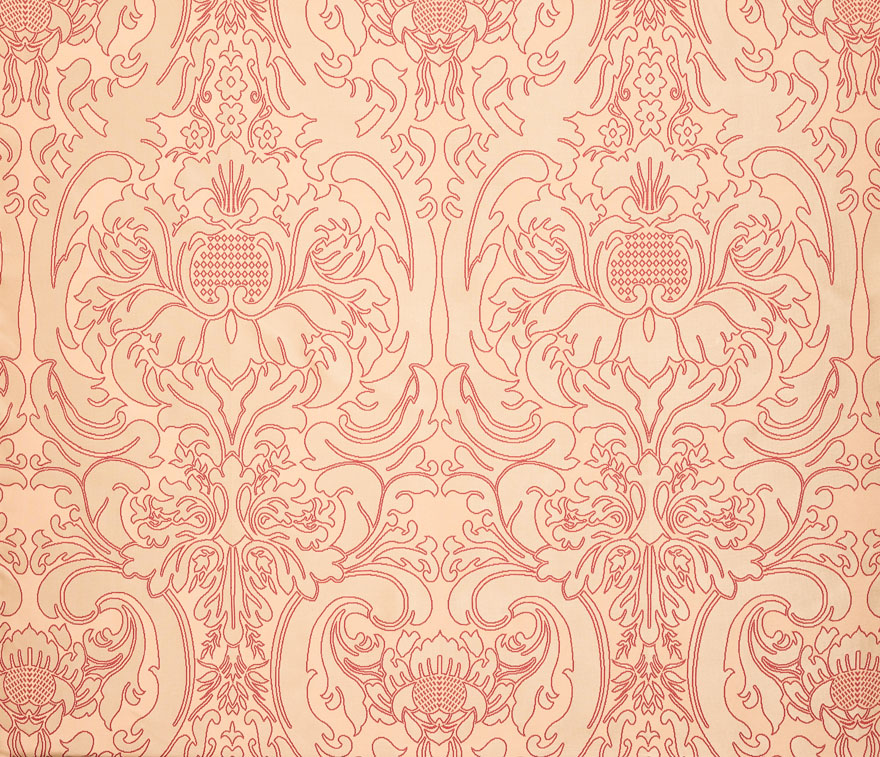 Embroidered french damask  - Laize: 134 cm / 52,75 inch