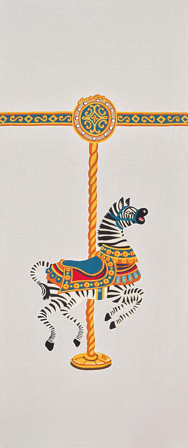 Le zèbre du carrousel  - Laize: 142 cm / 55,90 inch