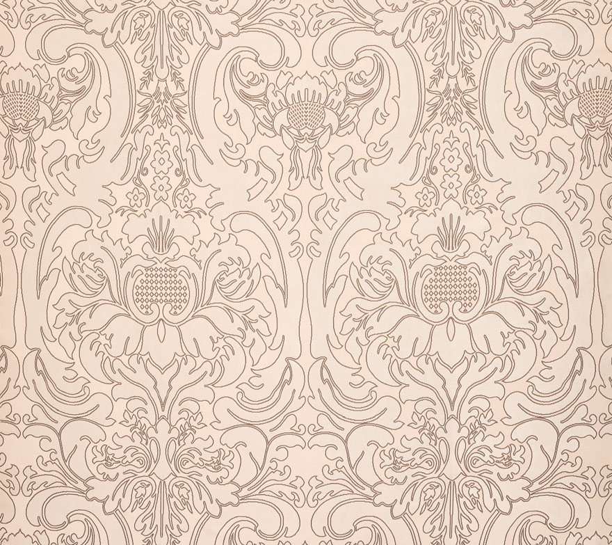 Embroidered french damask  - Laize: 134 cm / 52,75 inch
