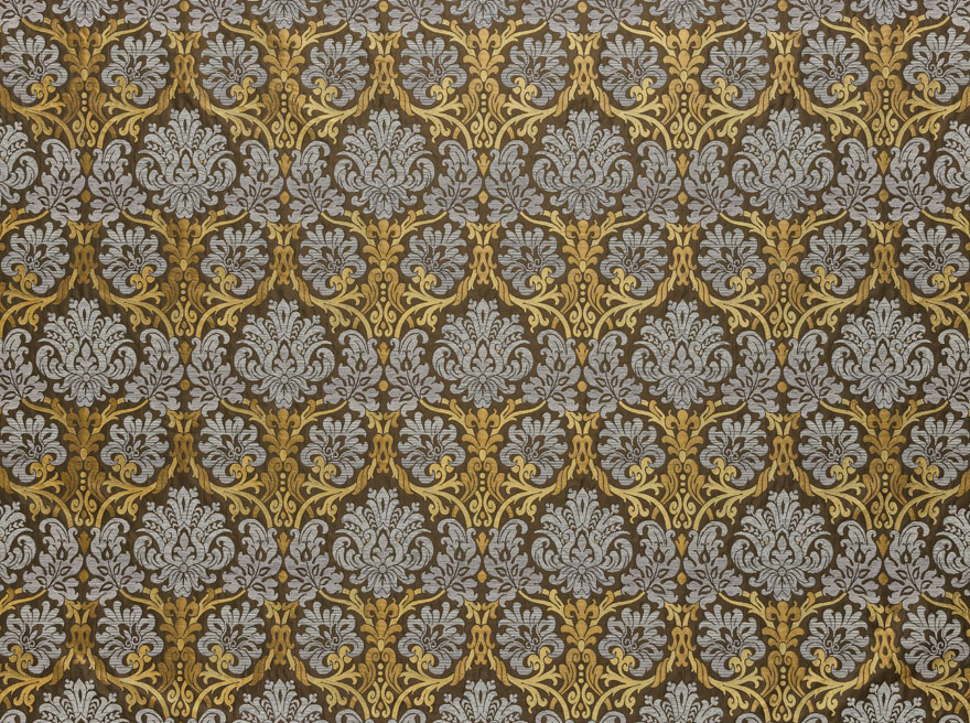 Leaf scroll damask  - Laize: 143 cm / 56,29 inch