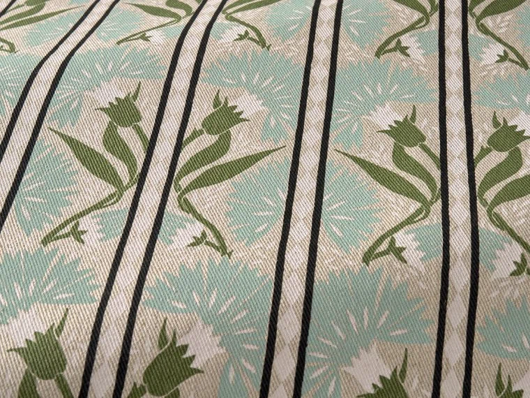 Fabrics Carnation stripe-Turquoise-T0617003 Pierre Frey