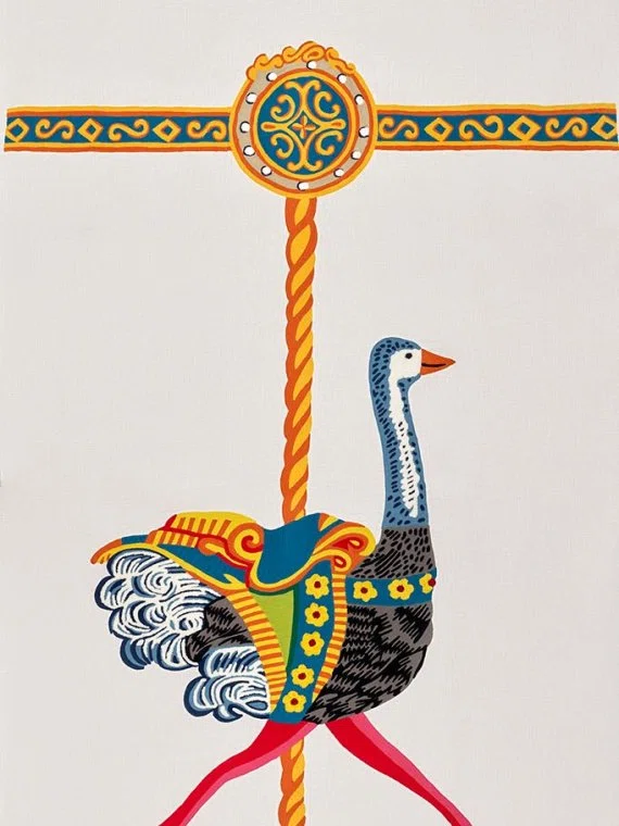 Tissus L'autruche du carrousel-MULTICOLORE-F4070001 Pierre Frey
