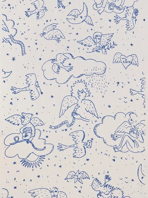Tissus Le monde parall'aile-BLEU-F4027001 Pierre Frey