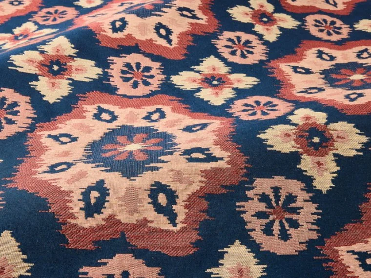 Tissus Floral tile-Dark navy-T0730003 Pierre Frey