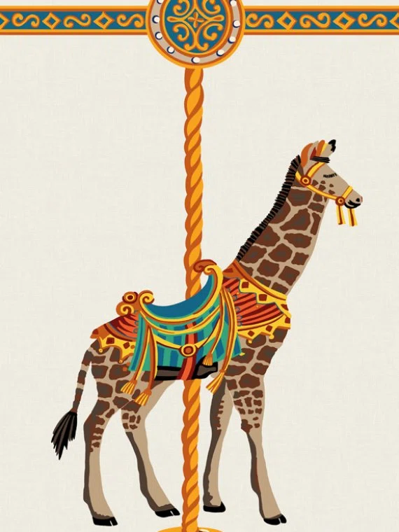 Papiers peints La girafe du carrousel-MULTICOLORE-FP247001 Pierre Frey