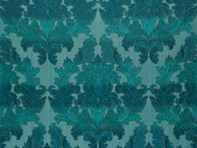 Tissus Textured damask-Kingfisher-T0731002 Pierre Frey