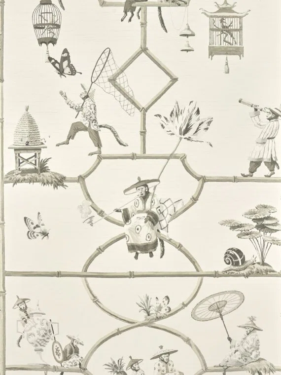 Papiers peints Les singes savants-PORCELAINE-FP770005 Pierre Frey