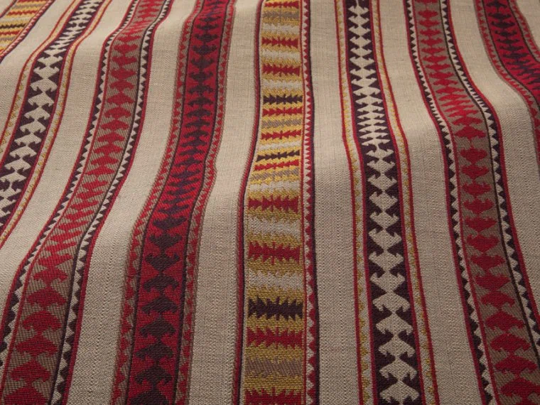 Fabrics Kilim stripe-Ogee red-T0740001 Pierre Frey